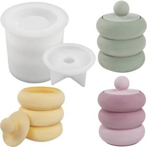 lot 6052 image: Silicone Jar Resin Mold with Lid