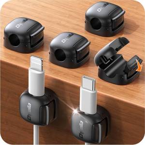lot 6057 image: Chfeila Cable Clips 6-Pack Spring Cord Organizer