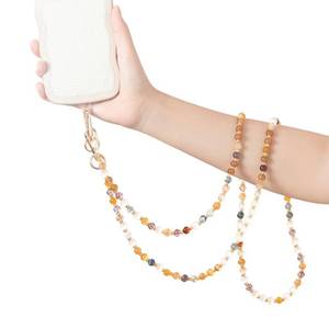 lot 6083 image: Turkalla Marble Beaded Phone Crossbody Lanyard 120cm