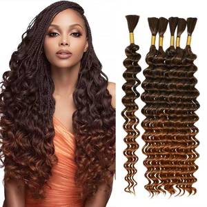 lot 6084 image: MOCCWOM Deep Wave Braiding Hair 6 Bundles 22 Inch