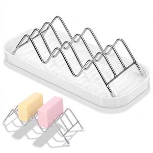lot 8261 image: Fibraze Stainless Steel Soap Dish with Drip Tray