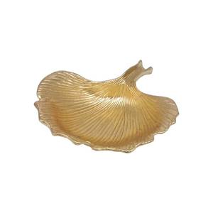 lot 8303 image: Metal Jewelry Dish, Small Leaf Shaped Ring Holder Jewelry Organizer, Trinket Dish Vanity Tray for Dresser Christmas Birthday Wedding Gifts Ginkgo-Gold