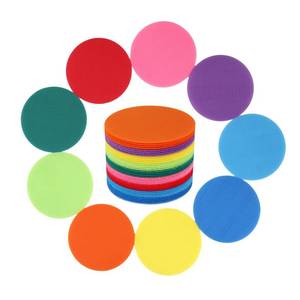 lot 8304 image: 36PCS Carpet Floor Spots Markers, 4 Inch Colorful Circle Dots for Classroom, Kindergarten, Yoga, Gym Floor Decoration - 9 Vibrant Colors Reusable Carpet Dots Rug Mats for Teachers and Students