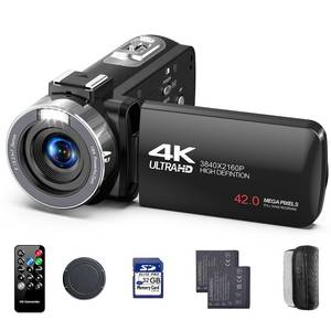 lot 8323 image: CAMWORLD 4K Camcorder 42MP Video Camera with Remote