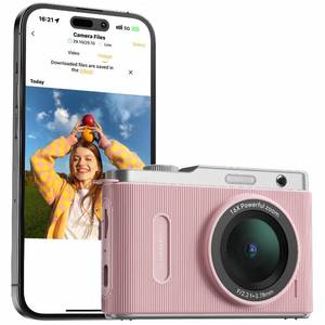 lot 8349 image: 64MP 4K WiFi Digital Compact Camera for Kids Teens Dual Lens 16X Zoom Pink