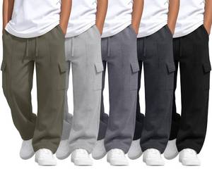 lot 9429 image: Oakgarden 5 Pack Boys Cargo Sweatpants Wide Leg School Pants 4Color 12-13Y