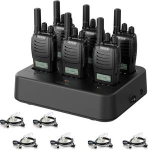 lot 9447 image: Retevis H777D Walkie Talkies with Earpiece, Long Range 2 Way Radio(6 Pack)