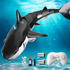 lot 9454 image: BLmukce 2.4GHz Remote Control Shark Toy for Pool, 118 Scale High Simulation RC Shark with Light & Spray Water, Electric Remote Controlled Swimming Water Pool Toys for 6 7 8 9 Year olds Kid Boys Girls