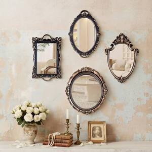 lot 9498 image: Beeveer 4 Pcs Vintage Gold Wall Mirror Set Luxury Gallery Wall Mirror Decorative Hanging Antique Decor for Living Room Entryway Wedding Bedroom Bathroom Victorian Decor (Vintage,Bronze Gold)