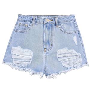 lot 10016 image: Girls Jean Shorts Ripped Y2K High Waist Cute Baggy Denim Shorts 7-14Y