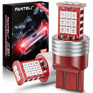 lot 10036 image: FANTELI 7443 LED Bulb Flashing Brake Lights, 300% Brighter 7440 7441 7444 7443R T20 W21W Plug and Play Strobe Blinking LED Stop Tail Lights, Brilliant Red