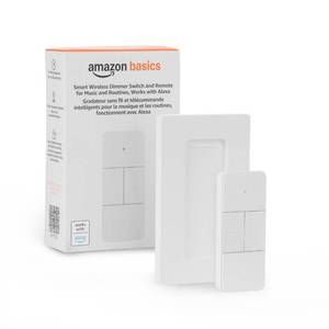lot 10040 image: Amazon Basics Smart Dimmer Switch and Remote for Music and Routines, Works with Alexa Only, Compatible Echo Devices Required, Easy Setup, No Wiring Required, Handheld