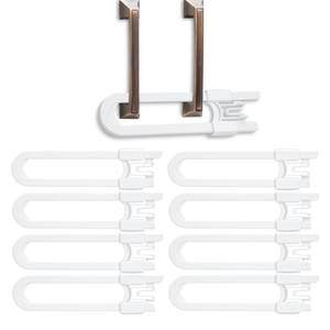 lot 10062 image: Vmaisi 8 Pcs Baby Sliding Cabinet Locks Adjustable U Shaped Child Safety