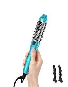 lot 10120 image: Terviiix Thermal Brush, MINI 1 Inch Hot Brush, Ionic Heated Round Brush, Tourmaline Ceramic Ionic Curling Iron for Short Hair, Adjustable Temperature, Dual Voltage