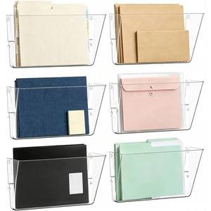 lot 11854 image: MINDEPOT 6-Pocket Acrylic Wall File Organizer