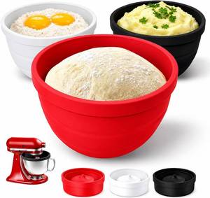 lot 11864 image: Silicone Bowl Liners for KitchenAid 4.5-5 Qt Mixer, 3 Pack