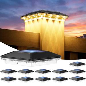lot 11866 image: ENSLI 4x4 Solar Post Cap Lights 12 Pack