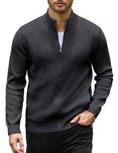 lot 12140 image: COOFANDY Mens Cardigan Sweater Full Zip Stand Collar XL