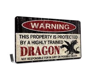 lot 12147 image: Kengtou Dragon Metal Sign 12x8 Inches