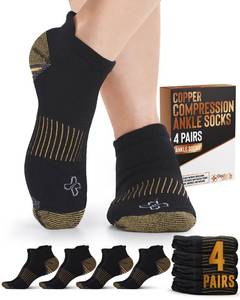 lot 12182 image: Doctors Select Copper Ankle Compression Socks - 4 Pairs