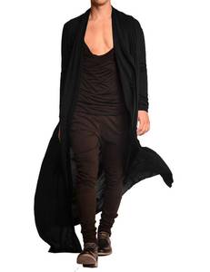 lot 12185 image: Coofandy Mens Lightweight Open Front Long Cardigan Black S