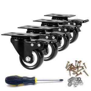 lot 12194 image: 2 Swivel Casters Set of 4 with Locking Brakes