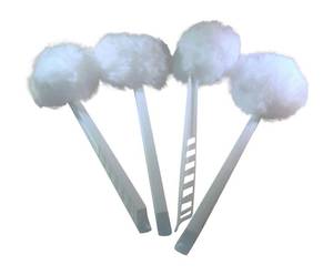 lot 12205 image: REYINL Metal Bowl Brush 4-Pack, White, Polyester