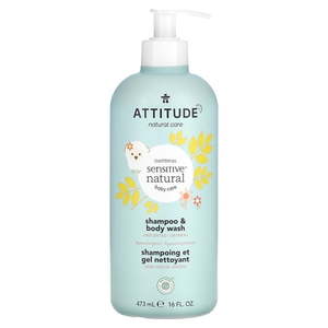 lot 12223 image: ATTITUDE Baby Oatmeal Sensitive Natural Care Shampoo & Body Wash 16 fl oz