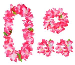 lot 12246 image: Penta Angel Hawaiian Lei Set 4-Piece Necklace Headband Hand