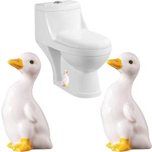 lot 12260 image: Ceramic Duck Toilet Bolt Covers Set of 2