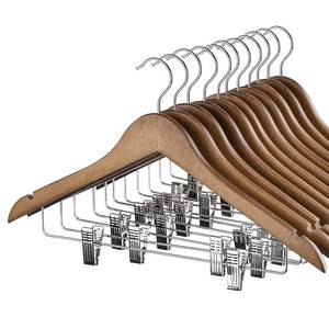 lot 17272 image: House Day Wooden Hangers with Clips 12 Pack