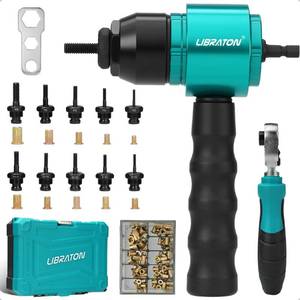 lot 17282 image: LIBRATON Rivet Nut Drill Adapter & Ratchet Wrench Set