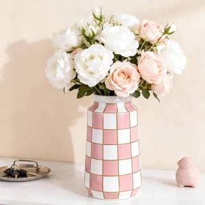 lot 17294 image: XYQXYQ Ceramic Vase Black White Checkered