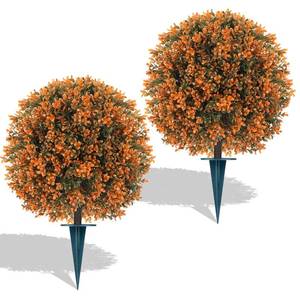 lot 17300 image: Yangrass Artificial Boxwood Topiary Balls 24 with Ground Spike
