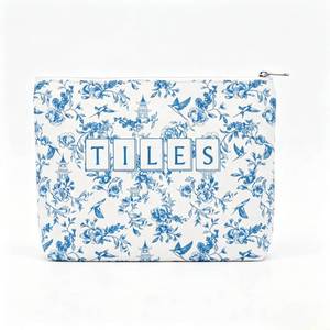 lot 18456 image: ZWQCCLG Mahjong Tile Bag, Pale Blue, 12 x 2.7 x 10