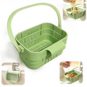 lot 18460 image: Perivy Foldable Hanging Sink Drain Basket, Green