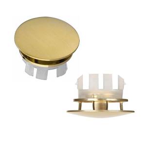 lot 18469 image: Alovexiong Bathroom Sink Overflow Cover Gold 2-Pack