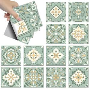 lot 18481 image: CHGCRAFT Bohemian Tile Stickers 4x4 Inch 36-Piece Set