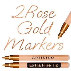 lot 18490 image: Artistro Rose Gold Acrylic Paint Markers 0.7mm 2-Pack