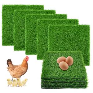lot 19211 image: Di Qiu Ren Artificial Grass Chicken Nesting Pads 10-Pack