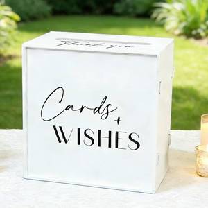 lot 19220 image: White Wedding Card Box with Slot, 10x10x6