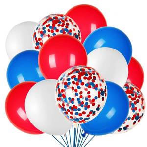 lot 20209 image: JOYYPOP Red White Blue Balloons 12 in