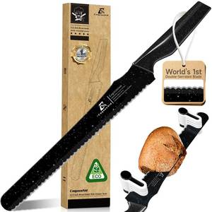 lot 20460 image: CoquusAid Bread Knife with Double-Serrated Edge, 11.6