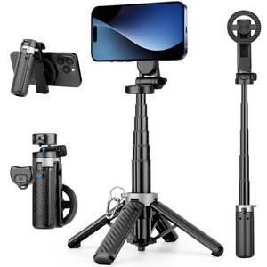 lot 20464 image: HealAge Mag-Safe Mini Desktop Phone Tripod with Remote