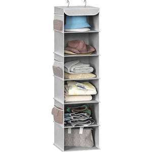 lot 20484 image: Simple Houseware 6-Shelf Hanging Closet Organizer, Gray