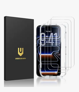 lot 8318 image: UNBREAKcable Tempered Glass Screen Protector 3-Pack iPhone 17 Pro