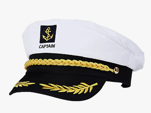 lot 1460 image: Captain Sailor Hat White Navy Blue Yellow Anchor