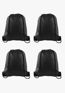 lot 10119 image: Black Drawstring Stuff Sacks Set of 4