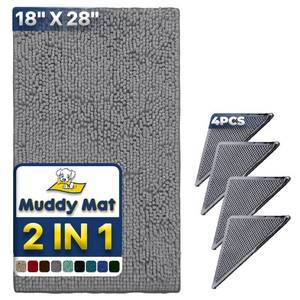 lot 1001 image: Muddy Mat Absorbent Microfiber Door Mat Grey 18 x 28