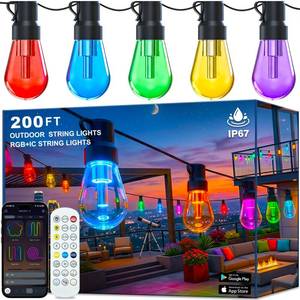 lot 1544 image: AILBTON 200FT Smart RGB LED Outdoor String Lights